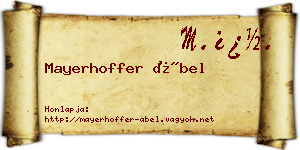 Mayerhoffer Ábel névjegykártya